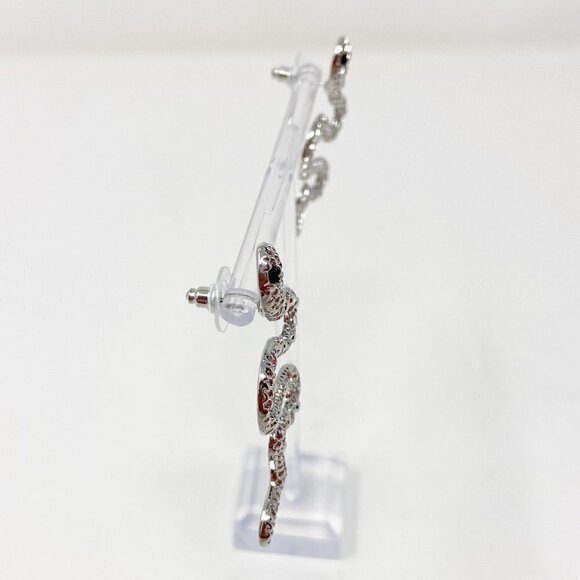 Silver Snake Crystal Body Statement Earrings - Picture 5 of 7